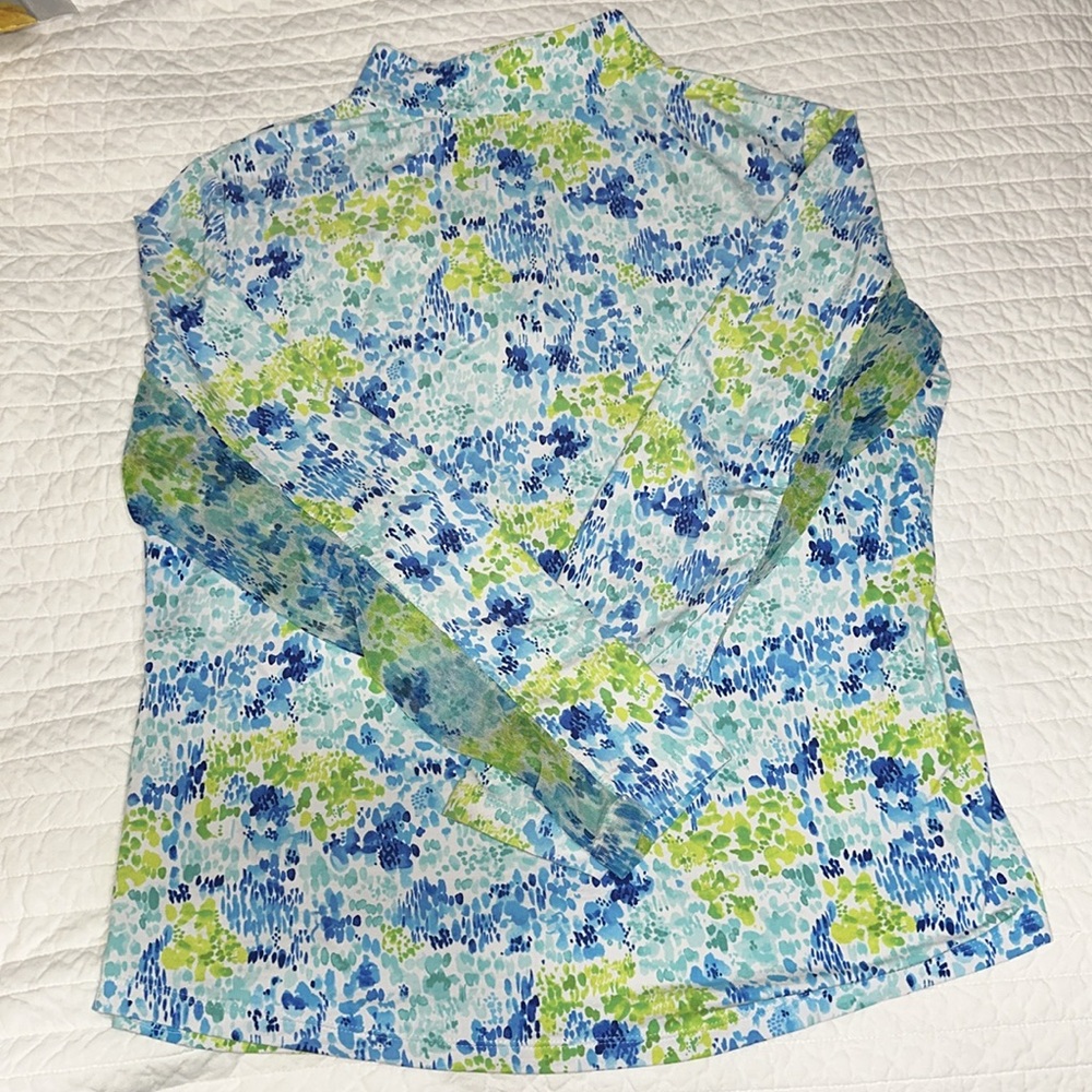 Ibkul Women’s  L Popover 1/4 Zip Golf  Mesh Long Sleeve Stretchy Top preowned - Picture 6 of 7